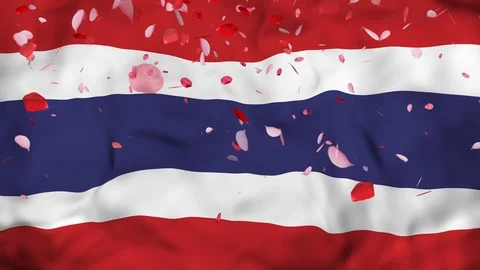 Waving Thai Flag Background, 4k Render, 3D animation 스톡 동영상 91687633