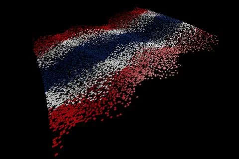 Waving Thai flag Stock Illustration