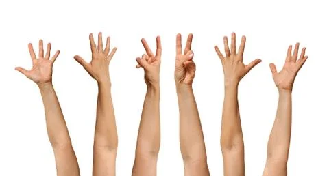 Waving their hands Stock Photos
