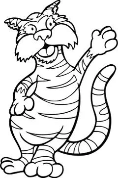 Waving tiger Stock Illustration