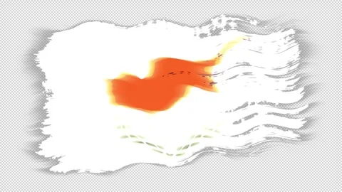 Waving torn Cyprus flag grunge brush burn light leaks transparent background, Stock Footage 337442167