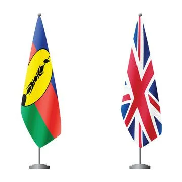 Waving torn New Caledonia flag grunge brush burn light leaks transparent Stock Illustration