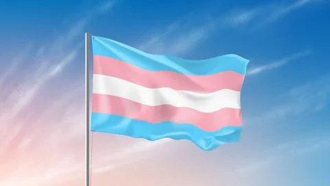 Waving transgender pride flag Illustrazione stock