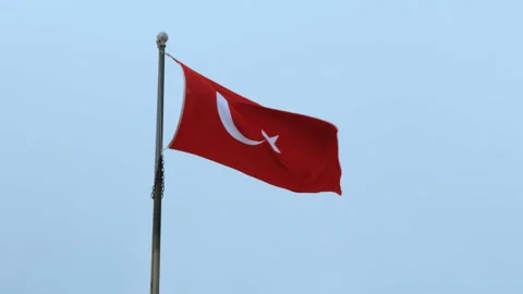 Waving turkish flag Stock Footage 237635290