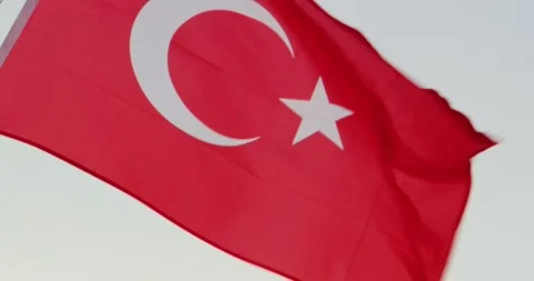 A waving Turkish flag. Stock Footage 272297323