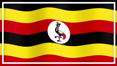 Waving Uganda Flag Background Animation Loop Stock Footage 342315644