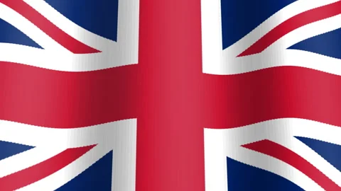 Waving UK Union Jack flag 3D motion loop background Vídeo Stock 343725833