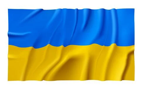 Waving Ukraine Flag Stock Illustration