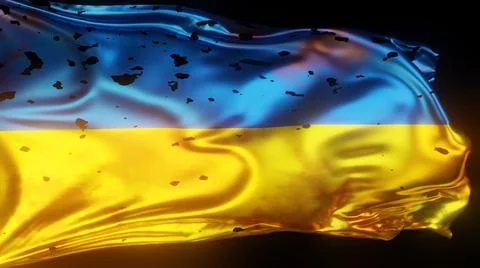 Waving Ukrainian flag. Stock Illustration