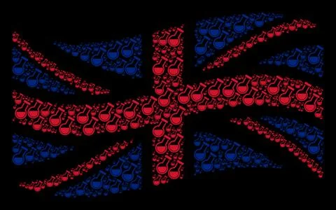 Waving United Kingdom Flag Pattern of Retort Items イラスト素材