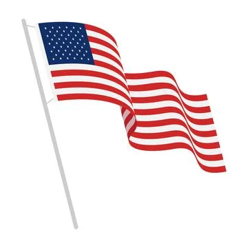 Waving United States Flag Vector Illustration with Dynamic Folded Stripes a.. Stock Illustration