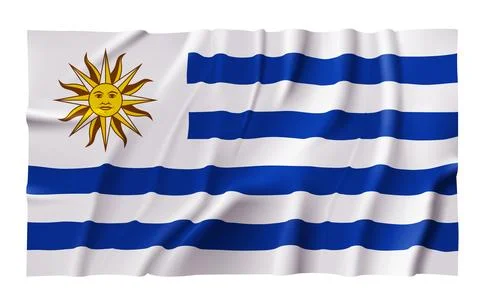 Waving Uruguay Flag Stock Illustration