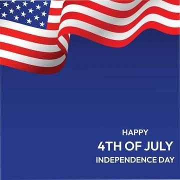 Waving US Flag Border on Dark Blue Gradient Stock Illustration