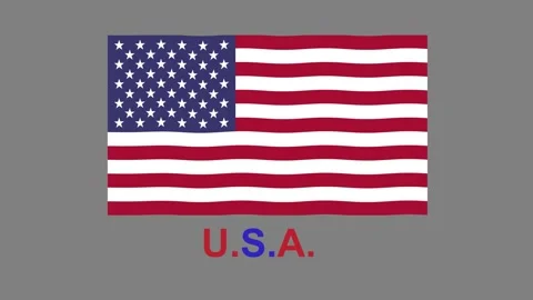  Waving Usa Flag Animation Background.  Stock Footage 154041618