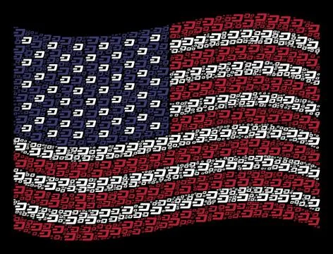Waving USA Flag Stylization of Dash Currency Icons Stock Illustration