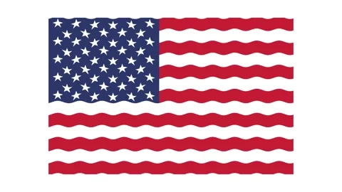 Waving USA flag on white background . American flag waving animation Stock Footage 328305387