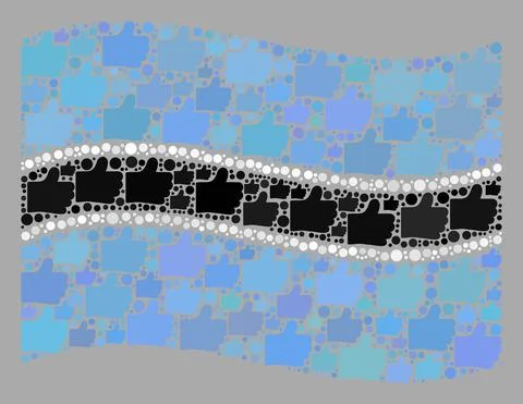 Waving Validation Botswana Flag - Mosaic of Like Icons Stock Illustration