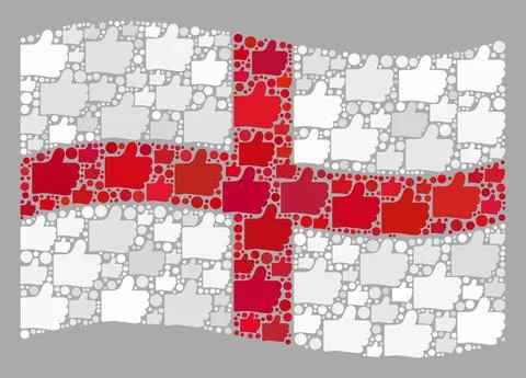 Waving Validation England Flag - Collage of Like Elements 스톡 일러스트