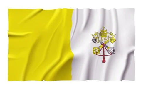 Waving Vatican Flag Stock Illustration