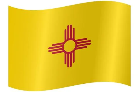Waving Vector Flag of New Mexico, USA, Isolated on White Background Stock-Illustration