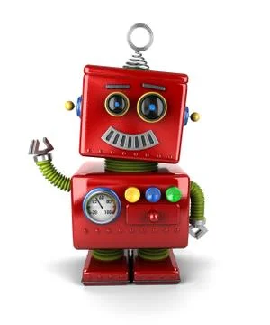 Waving vintage robot Ilustração Stock
