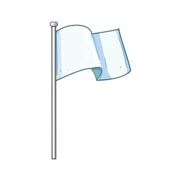 Waving white flag symbolizing peace and surrender Ilustração Stock