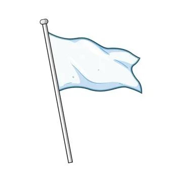 Waving white flag symbolizing peace and surrender Stock Illustration