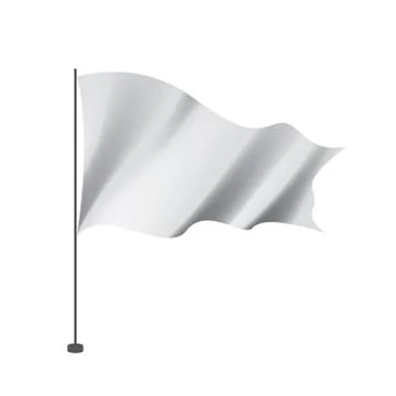 Waving the white flag on a white background Stock Illustration
