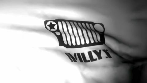 Waving WILLYS flag for background video for club enthusiast Video stock 225212026