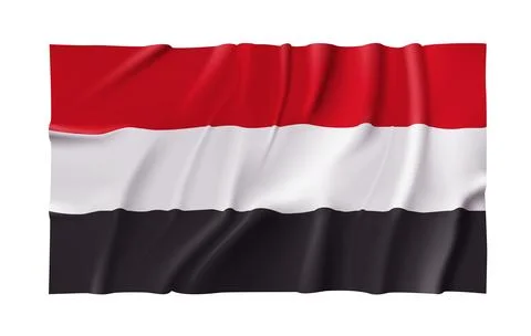 Waving Yemen Flag Stock Illustration