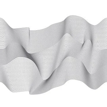 Wavy 3d  lines abstract seamless pattern Illustrazione stock