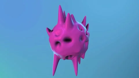 Wavy abstract 3D sphere deforms and distorts and rotates on a blue background Stock Footage 173057795