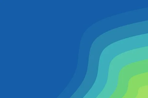 Wavy abstract background with fresh soft green to dark blue layered gradient Stock Illustration