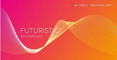 Wavy abstract colored line. Wavy abstraction on a gradient background. Desi.. Illustrazione stock