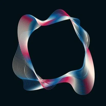 Wavy Abstract linear Element with Ripple, blend effect. Amorphous volumetri.. Stockillustratie