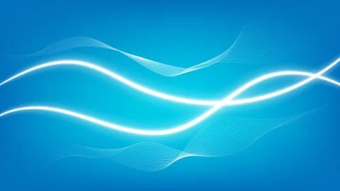 Wavy abstract neon blue background イラスト素材