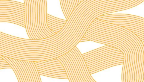 Wavy abstract pattern with Asian ramen noodles. Vector spaghetti hand drawn Illustrazione stock