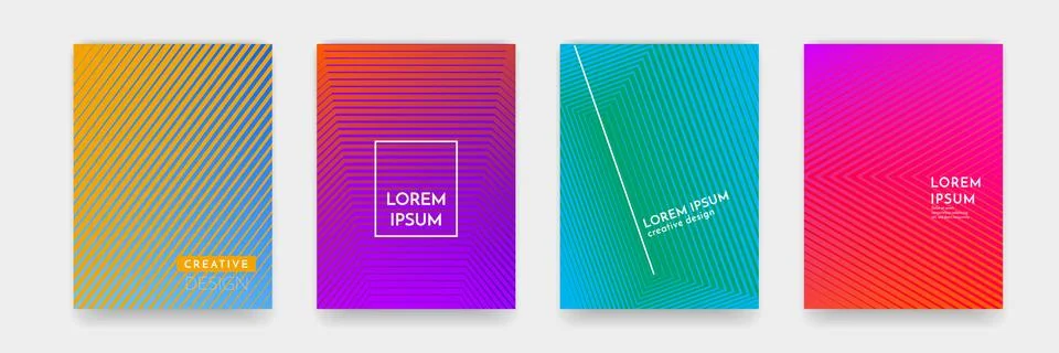 Wavy abstract pattern texture book brochure poster cover template vector set Illustrazione stock