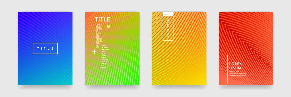 Wavy abstract pattern texture book brochure poster cover template vector set Illustrazione stock