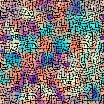 Wavy abstract seamless pattern in low poly style. Stock Illustration