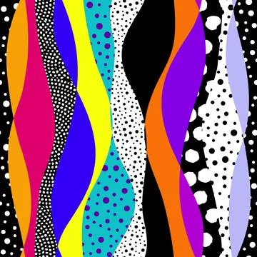 Wavy abstract seamless pattern in low poly style. Illustrazione stock