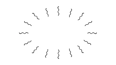 Wavy accent marks in an oval shape, loopable hand drawn animation Stock Footage 270322181