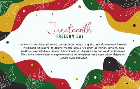 Wavy Aesthetic Juneteenth Theme Certificate Template Stock Illustration