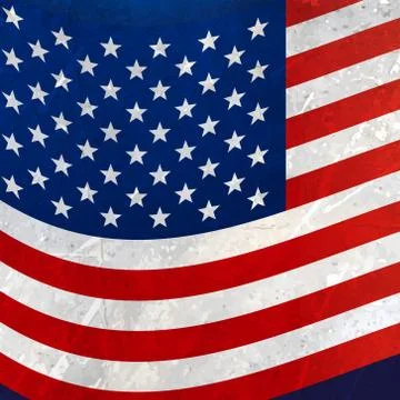 Wavy american flag background Stock Illustration