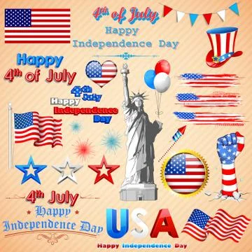 Wavy American Flag Stock Illustration