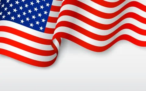 Wavy American Flag Stock Illustration