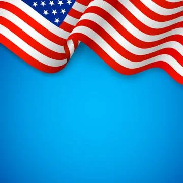 Wavy American Flag Stock Illustration