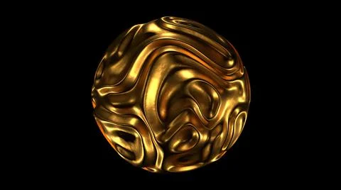 Wavy ancient gold sphere Stock Illustration