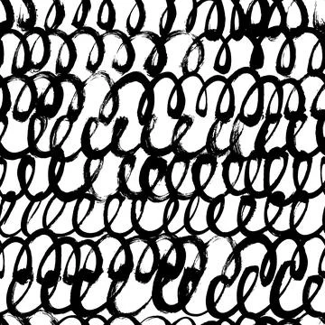 Wavy and swirled horizontal lines seamless pattern Stock Illustration