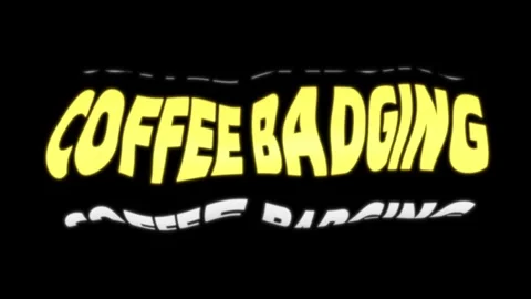 Wavy animated coffee badging text graphic an yellow graphic displaying 動画素材 337898489